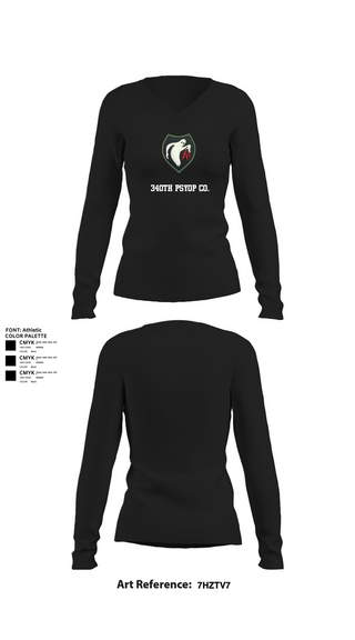 Womens Long Sleeve Vneck Shirt, 340th Psyop Co., , Teamtime, Team time, sublimation, custom sports apparel, team uniforms, spirit wear, spiritwear, sports uniforms, custom shirts, team store, custom team store, fundraiser sports, apparel fundraiser