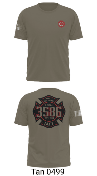 Old School Cotton Feel Shirt, Local 3586 West Des Moines, Fire Department, Teamtime, Team time, sublimation, custom sports apparel, team uniforms, spirit wear, spiritwear, sports uniforms, custom shirts, team store, custom team store, fundraiser sports, apparel fundraiser