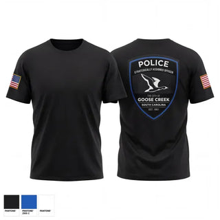 Old School Cotton Feel Shirt, SAO, Police, Teamtime, Team time, sublimation, custom sports apparel, team uniforms, spirit wear, spiritwear, sports uniforms, custom shirts, team store, custom team store, fundraiser sports, apparel fundraiser