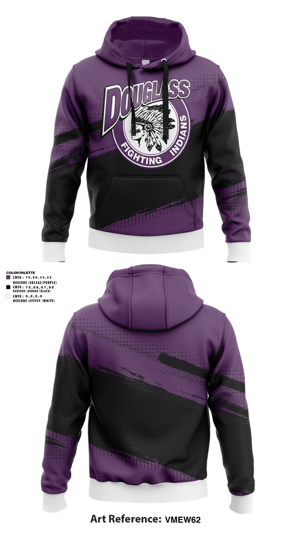 Hoodie, Douglass Fighting Indians Cheer, Cheer, Teamtime, Team time, sublimation, custom sports apparel, team uniforms, spirit wear, spiritwear, sports uniforms, custom shirts, team store, custom team store, fundraiser sports, apparel fundraiser