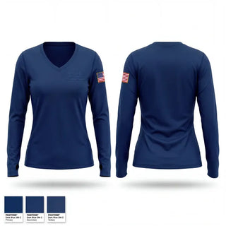 Womens Long Sleeve Vneck Shirt, Station 54 Springwater Fire Department, Fire Department, Teamtime, Team time, sublimation, custom sports apparel, team uniforms, spirit wear, spiritwear, sports uniforms, custom shirts, team store, custom team store, fundraiser sports, apparel fundraiser