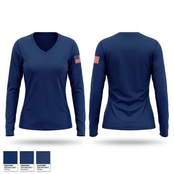 Womens Long Sleeve Vneck Shirt, Station 54 Springwater Fire Department, Fire Department, Teamtime, Team time, sublimation, custom sports apparel, team uniforms, spirit wear, spiritwear, sports uniforms, custom shirts, team store, custom team store, fundraiser sports, apparel fundraiser