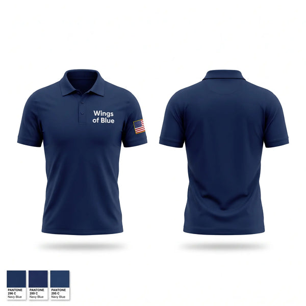 Short Sleeve Performance Polo, Wings of Blue, Air Force, Teamtime, Team time, sublimation, custom sports apparel, team uniforms, spirit wear, spiritwear, sports uniforms, custom shirts, team store, custom team store, fundraiser sports, apparel fundraiser
