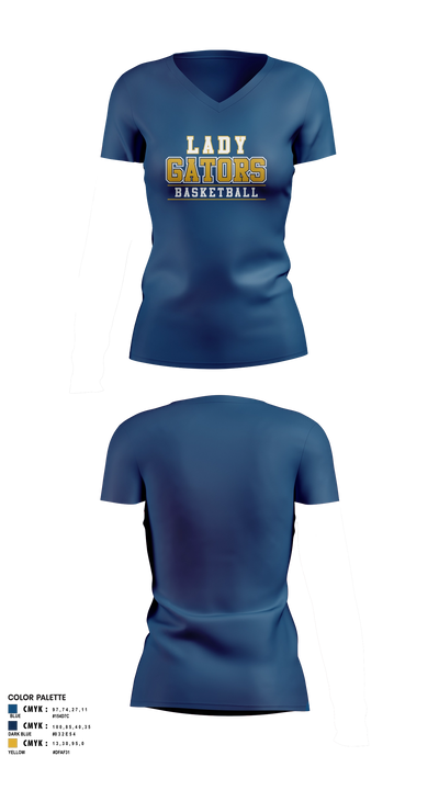 Lady Gators Basketball 81597712 Women's Short Sleeve V-neck Shirt - 7