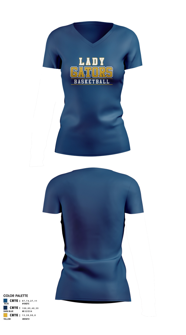Lady Gators Basketball 81597712 Women's Short Sleeve V-neck Shirt - 7