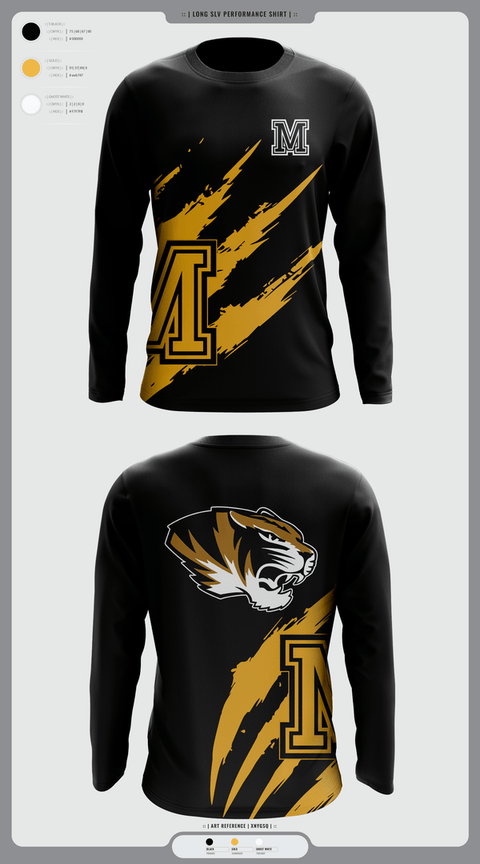 Long Sleeve Performance Shirt, Marceline Tigers, , Teamtime, Team time, sublimation, custom sports apparel, team uniforms, spirit wear, spiritwear, sports uniforms, custom shirts, team store, custom team store, fundraiser sports, apparel fundraiser