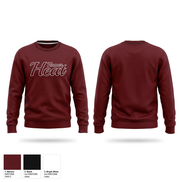 Crew Neck Sweatshirt, Homer Heat, Softball, Teamtime, Team time, sublimation, custom sports apparel, team uniforms, spirit wear, spiritwear, sports uniforms, custom shirts, team store, custom team store, fundraiser sports, apparel fundraiser