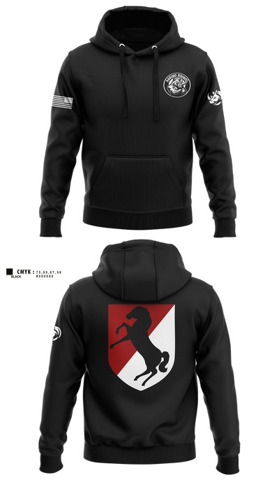 White Platoon Raging RhinosUs Army Hoodie - 1