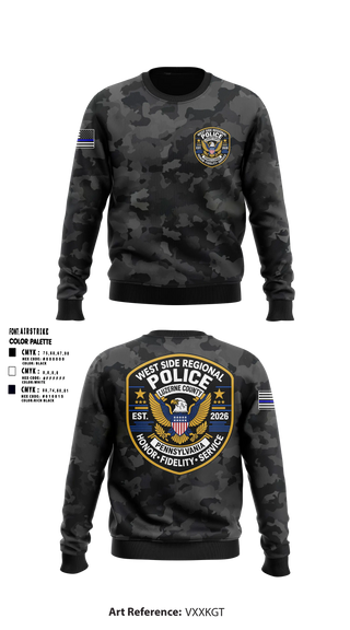 Crew Neck Sweatshirt, West Side regional police department, Police, Teamtime, Team time, sublimation, custom sports apparel, team uniforms, spirit wear, spiritwear, sports uniforms, custom shirts, team store, custom team store, fundraiser sports, apparel fundraiser