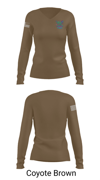 Womens Long Sleeve Vneck Shirt, 130 FAB, Army, Teamtime, Team time, sublimation, custom sports apparel, team uniforms, spirit wear, spiritwear, sports uniforms, custom shirts, team store, custom team store, fundraiser sports, apparel fundraiser