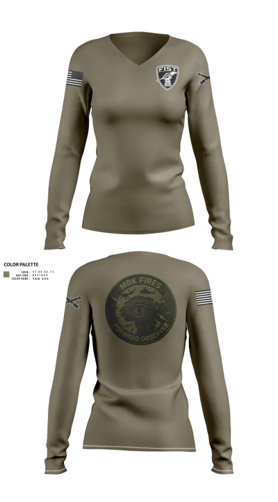 1-200 Women's Long Sleeve V-neck Shirt - 23