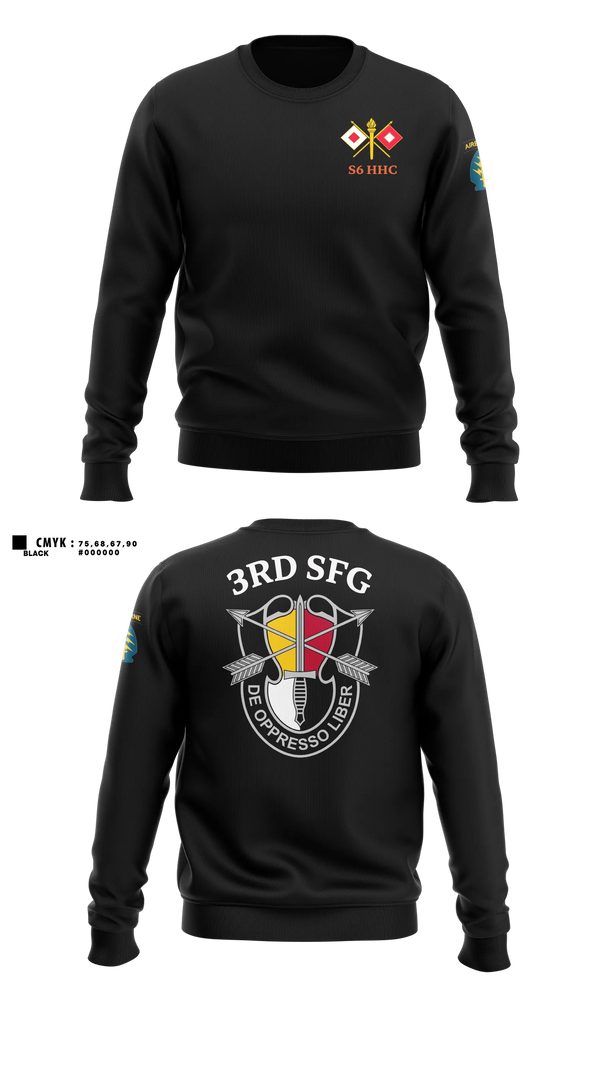 Crew Neck Sweatshirt, S6 HHC 3SFG(A), Army, Teamtime, Team time, sublimation, custom sports apparel, team uniforms, spirit wear, spiritwear, sports uniforms, custom shirts, team store, custom team store, fundraiser sports, apparel fundraiser