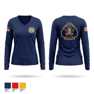 Womens Long Sleeve Vneck Shirt, Rotterdam Fire District #2, Fire Department, Teamtime, Team time, sublimation, custom sports apparel, team uniforms, spirit wear, spiritwear, sports uniforms, custom shirts, team store, custom team store, fundraiser sports, apparel fundraiser