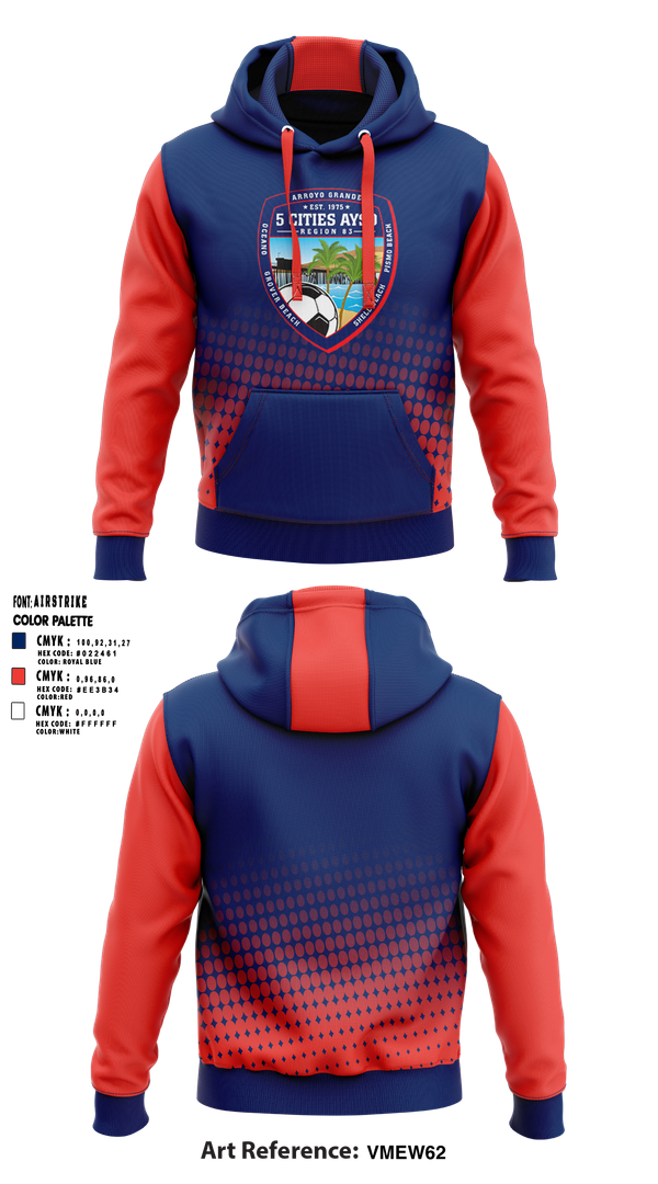 Hoodie, Ayso Region 83 - Five Cities, Men's Soccer, Teamtime, Team time, sublimation, custom sports apparel, team uniforms, spirit wear, spiritwear, sports uniforms, custom shirts, team store, custom team store, fundraiser sports, apparel fundraiser