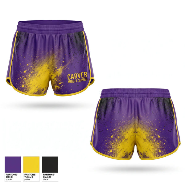 Womens Shorts, CARVER MIDDLE SCHOOL, , Teamtime, Team time, sublimation, custom sports apparel, team uniforms, spirit wear, spiritwear, sports uniforms, custom shirts, team store, custom team store, fundraiser sports, apparel fundraiser