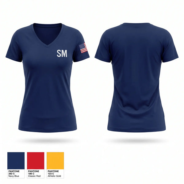 Womens Short Sleeve Vneck Shirt, SM, EMS/EMT, Teamtime, Team time, sublimation, custom sports apparel, team uniforms, spirit wear, spiritwear, sports uniforms, custom shirts, team store, custom team store, fundraiser sports, apparel fundraiser
