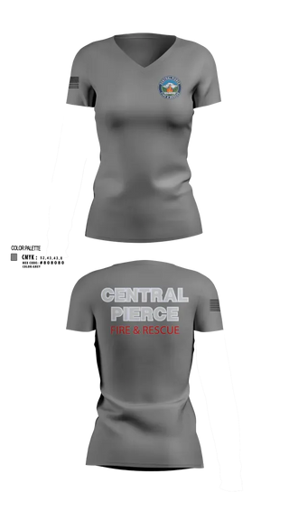Womens Short Sleeve Vneck Shirt, Central Pierce Wildfire, Fire Department, Teamtime, Team time, sublimation, custom sports apparel, team uniforms, spirit wear, spiritwear, sports uniforms, custom shirts, team store, custom team store, fundraiser sports, apparel fundraiser