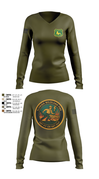 Womens Long Sleeve Vneck Shirt, Florida, , Teamtime, Team time, sublimation, custom sports apparel, team uniforms, spirit wear, spiritwear, sports uniforms, custom shirts, team store, custom team store, fundraiser sports, apparel fundraiser