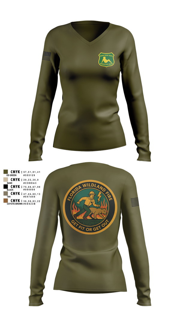 Womens Long Sleeve Vneck Shirt, Florida, , Teamtime, Team time, sublimation, custom sports apparel, team uniforms, spirit wear, spiritwear, sports uniforms, custom shirts, team store, custom team store, fundraiser sports, apparel fundraiser