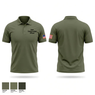 Short Sleeve Performance Polo, Iowa Conservation Officer, Police, Teamtime, Team time, sublimation, custom sports apparel, team uniforms, spirit wear, spiritwear, sports uniforms, custom shirts, team store, custom team store, fundraiser sports, apparel fundraiser
