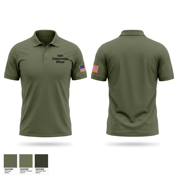 Short Sleeve Performance Polo, Iowa Conservation Officer, Police, Teamtime, Team time, sublimation, custom sports apparel, team uniforms, spirit wear, spiritwear, sports uniforms, custom shirts, team store, custom team store, fundraiser sports, apparel fundraiser