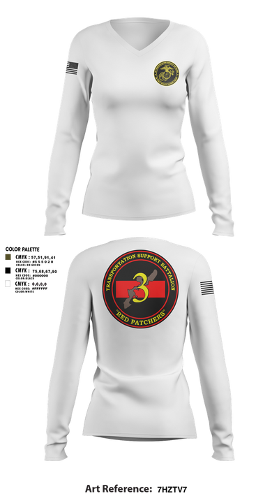 3rd TSB 79006876 Women's Long Sleeve V-neck Shirt - 2