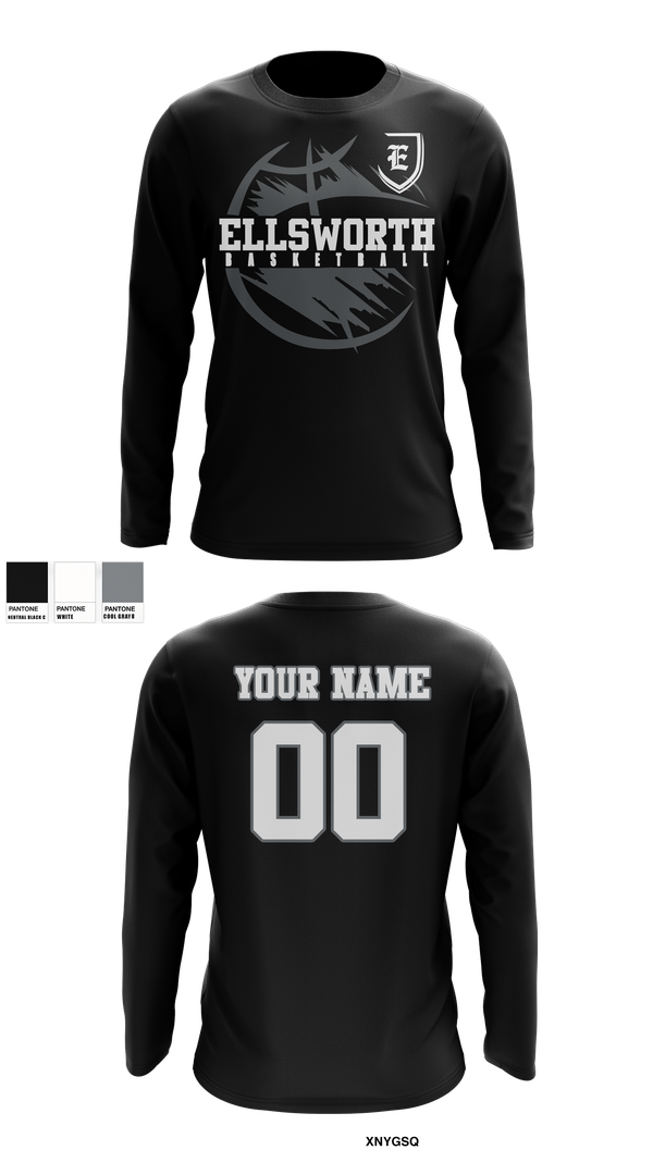 Long Sleeve Performance Shirt, Ellsworth, Men's Basketball, Teamtime, Team time, sublimation, custom sports apparel, team uniforms, spirit wear, spiritwear, sports uniforms, custom shirts, team store, custom team store, fundraiser sports, apparel fundraiser