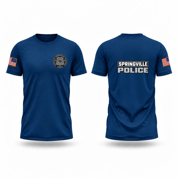 Short Sleeve Performance Shirt, Springville Police, Police, Teamtime, Team time, sublimation, custom sports apparel, team uniforms, spirit wear, spiritwear, sports uniforms, custom shirts, team store, custom team store, fundraiser sports, apparel fundraiser