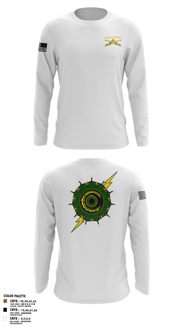 Long Sleeve Performance Shirt, Chaos Company, Army, Teamtime, Team time, sublimation, custom sports apparel, team uniforms, spirit wear, spiritwear, sports uniforms, custom shirts, team store, custom team store, fundraiser sports, apparel fundraiser