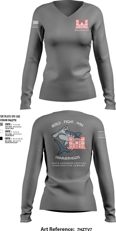 465 EVCC 45637531 Women's Long Sleeve V-neck Shirt - 6