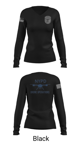 Women's Long Sleeve Vneck Shirt, NYPD TARU, Police, Teamtime, Team time, sublimation, custom sports apparel, team uniforms, spirit wear, spiritwear, sports uniforms, custom shirts, team store, custom team store, fundraiser sports, apparel fundraiser