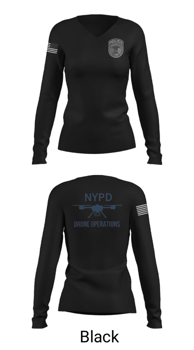 NYPD TARU 76375365 Women's Long Sleeve V-neck Shirt - 35