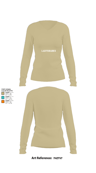 Women's Long Sleeve Vneck Shirt, LadySharks, Women's Volleyball, Teamtime, Team time, sublimation, custom sports apparel, team uniforms, spirit wear, spiritwear, sports uniforms, custom shirts, team store, custom team store, fundraiser sports, apparel fundraiser