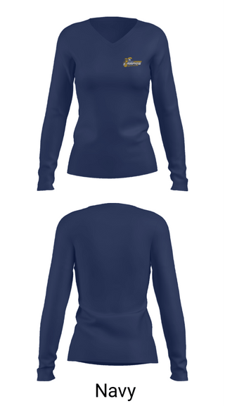 Women's Long Sleeve Vneck Shirt, East Grand Rapids, Water Polo, Teamtime, Team time, sublimation, custom sports apparel, team uniforms, spirit wear, spiritwear, sports uniforms, custom shirts, team store, custom team store, fundraiser sports, apparel fundraiser