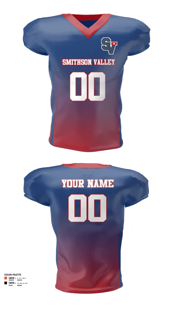 Football Jersey, Smithson Valley Youth Football, Football, Teamtime, Team time, sublimation, custom sports apparel, team uniforms, spirit wear, spiritwear, sports uniforms, custom shirts, team store, custom team store, fundraiser sports, apparel fundraiser