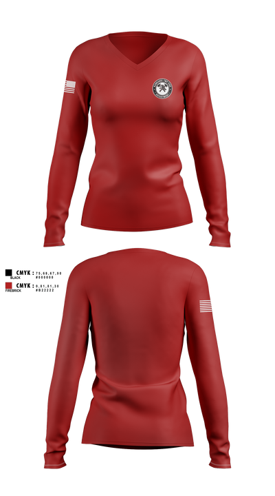 Kankakee Twp Fire 68701952 Women's Long Sleeve V-neck Shirt - 102