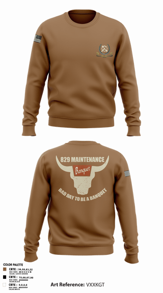 Crew Neck Sweatshirt, 829 maintenance, National Guard, Teamtime, Team time, sublimation, custom sports apparel, team uniforms, spirit wear, spiritwear, sports uniforms, custom shirts, team store, custom team store, fundraiser sports, apparel fundraiser