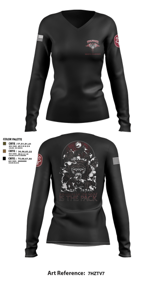 Women's Long Sleeve Vneck Shirt, Bravo Company, MRBn, Fort Belvoir, Army, Teamtime, Team time, sublimation, custom sports apparel, team uniforms, spirit wear, spiritwear, sports uniforms, custom shirts, team store, custom team store, fundraiser sports, apparel fundraiser