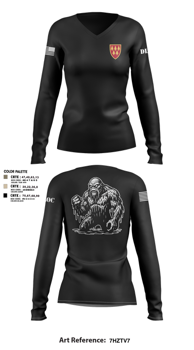 DLOC 77728615 Women's Long Sleeve V-neck Shirt - 6