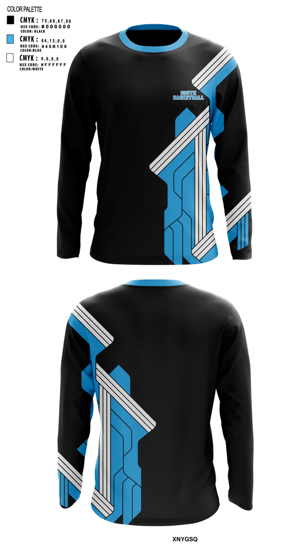 Long Sleeve Performance Shirt, South, Men's Basketball, Teamtime, Team time, sublimation, custom sports apparel, team uniforms, spirit wear, spiritwear, sports uniforms, custom shirts, team store, custom team store, fundraiser sports, apparel fundraiser