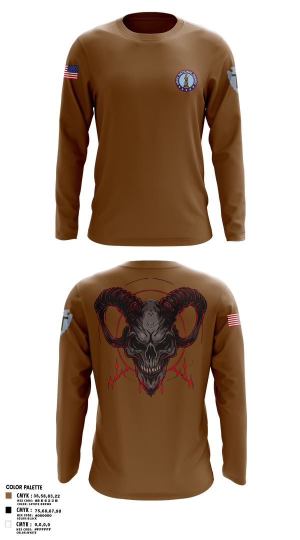 Long Sleeve Performance Polo, Delta Company 3-144th Infantry, National Guard, Teamtime, Team time, sublimation, custom sports apparel, team uniforms, spirit wear, spiritwear, sports uniforms, custom shirts, team store, custom team store, fundraiser sports, apparel fundraiser