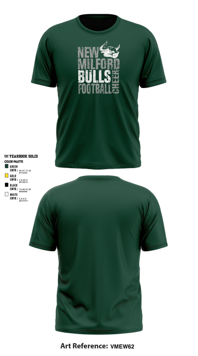 New Milford Bulls Football And Cheerleading 19489077 Short Sleeve Performance Shirt - 13