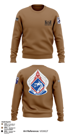 Crew Neck Sweatshirt, XVIII ABN G2, Army, Teamtime, Team time, sublimation, custom sports apparel, team uniforms, spirit wear, spiritwear, sports uniforms, custom shirts, team store, custom team store, fundraiser sports, apparel fundraiser