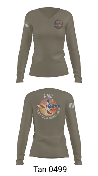 Women's Long Sleeve Vneck Shirt, 910th AMU, Air Force, Teamtime, Team time, sublimation, custom sports apparel, team uniforms, spirit wear, spiritwear, sports uniforms, custom shirts, team store, custom team store, fundraiser sports, apparel fundraiser