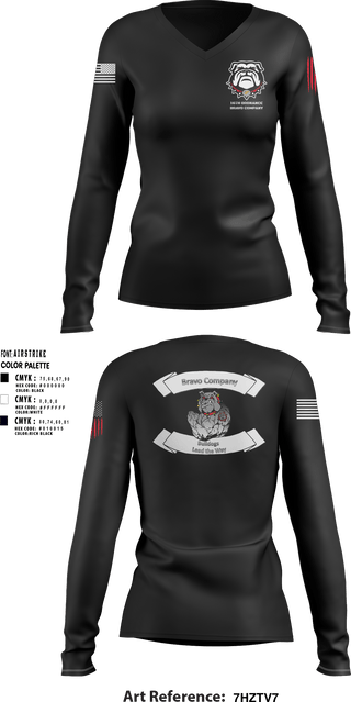 Women's Long Sleeve Vneck Shirt, 16TH ordnance Bravo Company, , Teamtime, Team time, sublimation, custom sports apparel, team uniforms, spirit wear, spiritwear, sports uniforms, custom shirts, team store, custom team store, fundraiser sports, apparel fundraiser