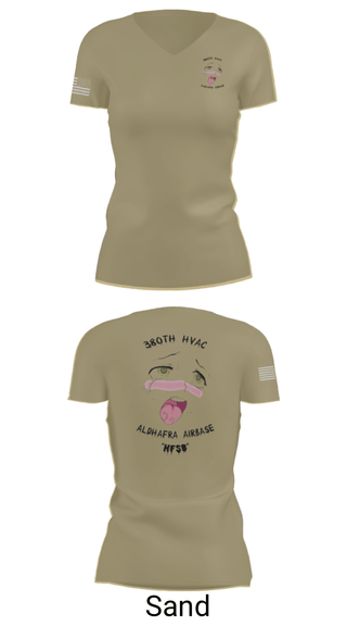 Women's Short Sleeve Vneck Shirt, 380th HVAC, , Teamtime, Team time, sublimation, custom sports apparel, team uniforms, spirit wear, spiritwear, sports uniforms, custom shirts, team store, custom team store, fundraiser sports, apparel fundraiser