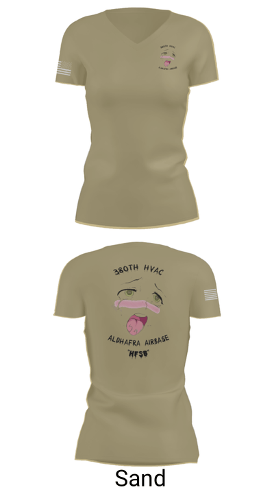 380th HVAC 14161864 Women's Short Sleeve V-neck Shirt - 88