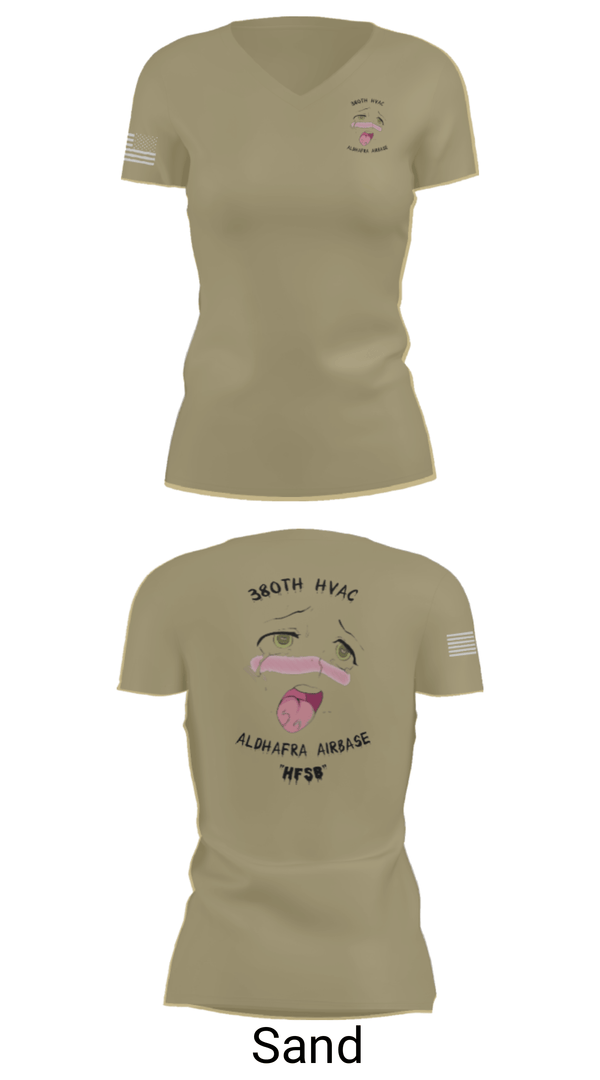 Women's Short Sleeve Vneck Shirt, 380th HVAC, , Teamtime, Team time, sublimation, custom sports apparel, team uniforms, spirit wear, spiritwear, sports uniforms, custom shirts, team store, custom team store, fundraiser sports, apparel fundraiser