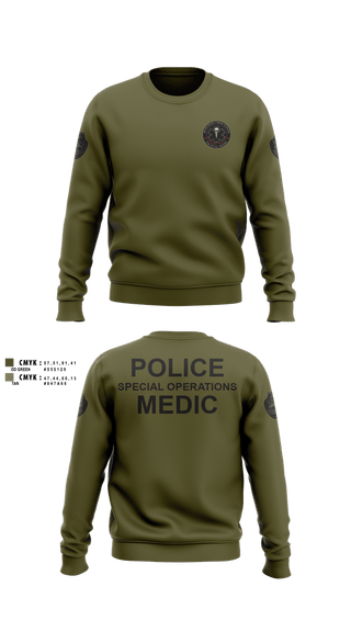 Crew Neck Sweatshirt, Muscogee Nation Police Tactical Medical team, Police, Teamtime, Team time, sublimation, custom sports apparel, team uniforms, spirit wear, spiritwear, sports uniforms, custom shirts, team store, custom team store, fundraiser sports, apparel fundraiser