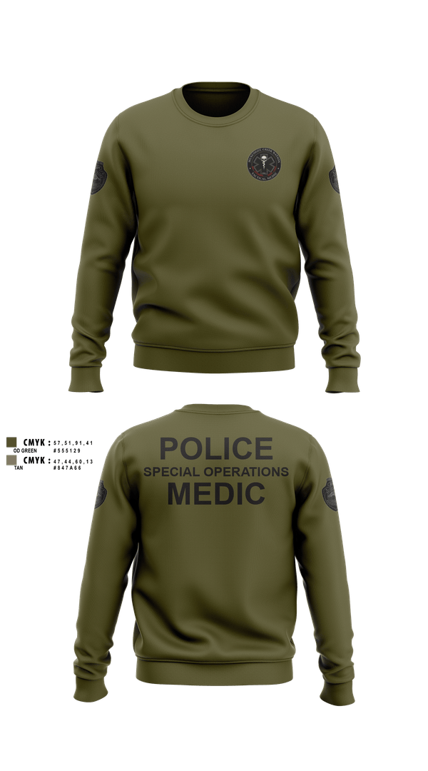Crew Neck Sweatshirt, Muscogee Nation Police Tactical Medical team, Police, Teamtime, Team time, sublimation, custom sports apparel, team uniforms, spirit wear, spiritwear, sports uniforms, custom shirts, team store, custom team store, fundraiser sports, apparel fundraiser